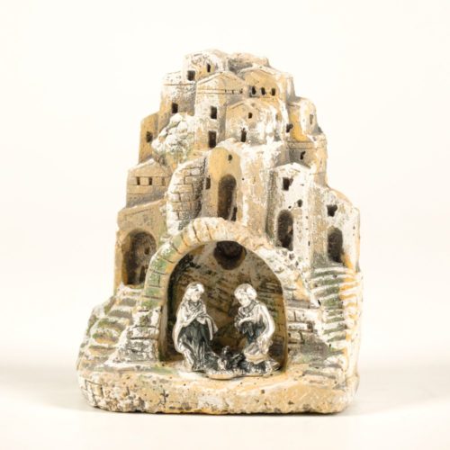 Presepe Rioni Sassi con rupe semplice colorato