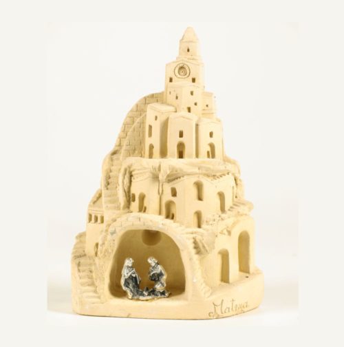 Presepe Rioni Sassi con rupe e campanile